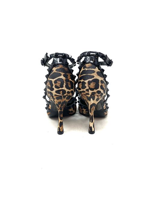 Décolleté maculata con borchiette IL LACCIO | ANGELIA815PELLELEOPARD+BLACK
