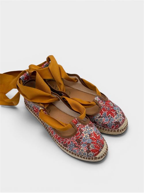 Espadrillas fantasia floreale con lacci senape GAIMO | ROMINAAUDREYFORESTB699ROSSO