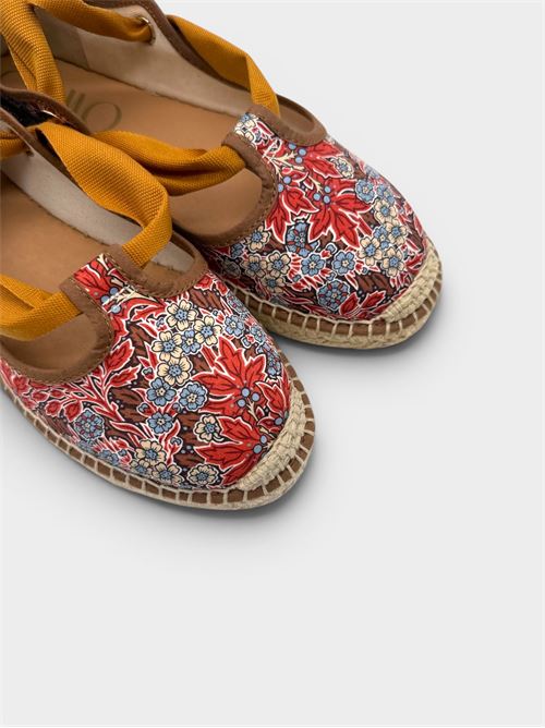 Espadrillas fantasia floreale con lacci senape GAIMO | ROMINAAUDREYFORESTB699ROSSO