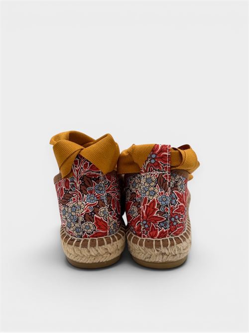Espadrillas fantasia floreale con lacci senape GAIMO | ROMINAAUDREYFORESTB699ROSSO