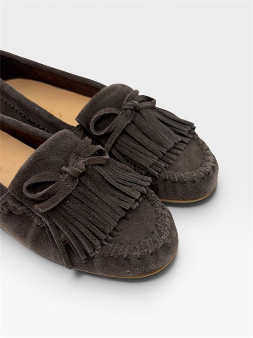 Mocassini in suede con frange da donna INUOVO | C33047CAMOSCIOMOGANO