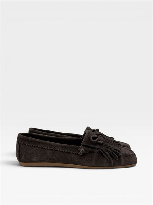 Mocassini in suede con frange da donna INUOVO | C33047CAMOSCIOMOGANO