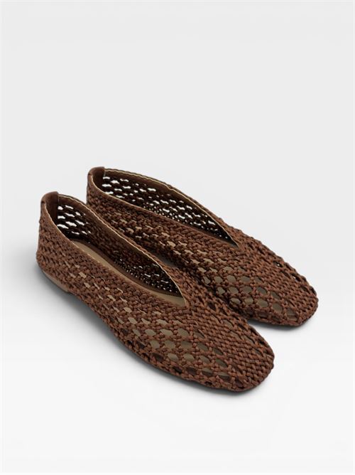 Ballerine intrecciate marroni da donna INUOVO | YTA009TESSUTOBROWN