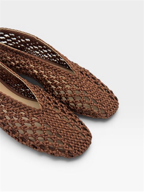 Ballerine intrecciate marroni da donna INUOVO | YTA009TESSUTOBROWN