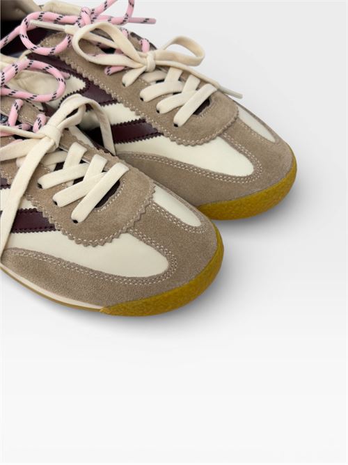 Sneakers in suede e tessuto beige con dettagli bordeaux MARIPE' | PURECOMBIBEIGE/BORDEAUX