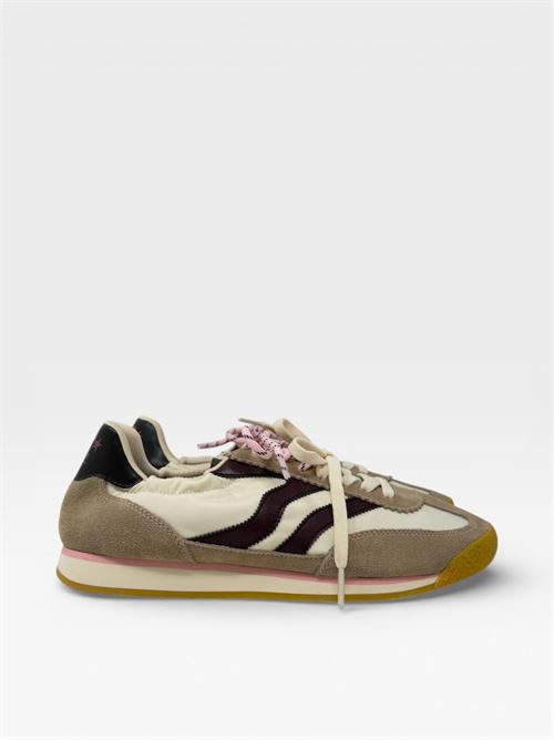 Sneakers in suede e tessuto beige con dettagli bordeaux MARIPE' | PURECOMBIBEIGE/BORDEAUX