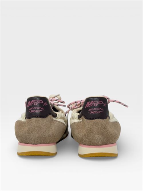 Sneakers in suede e tessuto beige con dettagli bordeaux MARIPE' | PURECOMBIBEIGE/BORDEAUX