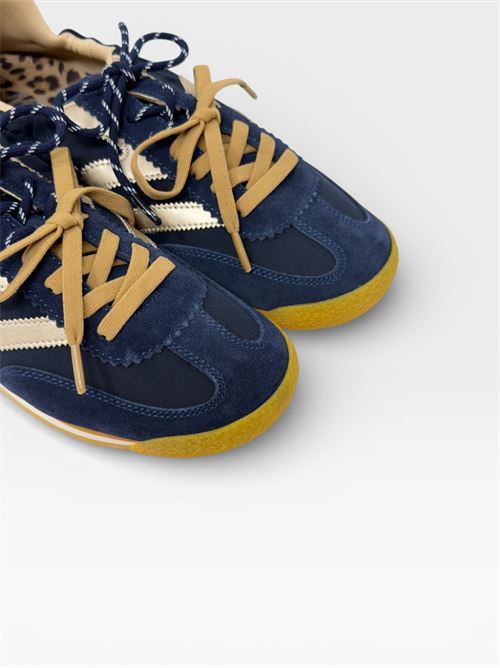 Sneakers in suede e pelle blu con dettagli a contrasto MARIPE' | PURECOMBIBLUE/GOLD