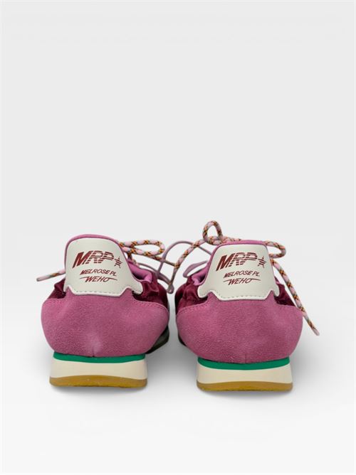 Sneakers in suede e tessuto rosa con dettagli a contrasto MARIPE' | PURECOMBIBURGUNDY