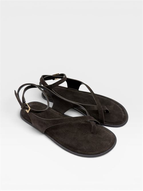Sandali infradito in suede da donna MORMORA | 25F862123SUEDEBROWN