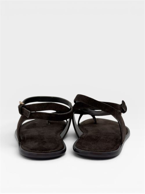 Sandali infradito in suede da donna MORMORA | 25F862123SUEDEBROWN