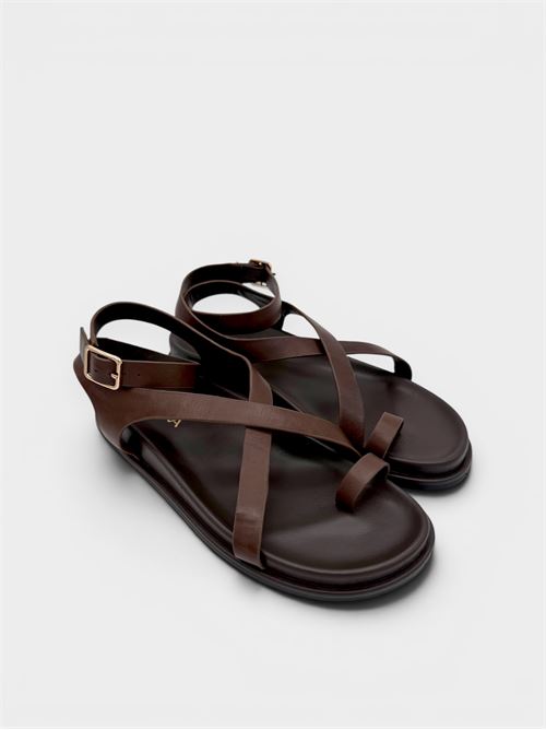 Sandali donna Brown in pelle con cinturino MORMORA | F2555410LEATHERBROWN