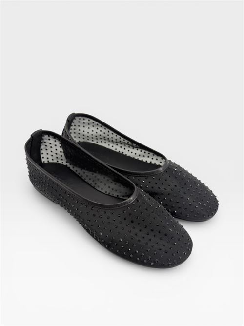 Scarpe da donna ballerine nere con rete e strass MORMORA | F255984RETEBLACK
