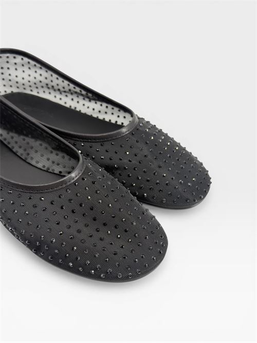 Scarpe da donna ballerine nere con rete e strass MORMORA | F255984RETEBLACK