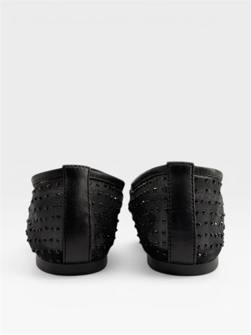 Scarpe da donna ballerine nere con rete e strass MORMORA | F255984RETEBLACK