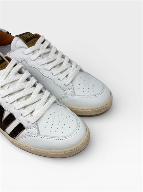Sneakers Bianche con Dettagli Animalier VITAMINA | SPECIAL02PELLEBIANCO/CHOCOLA