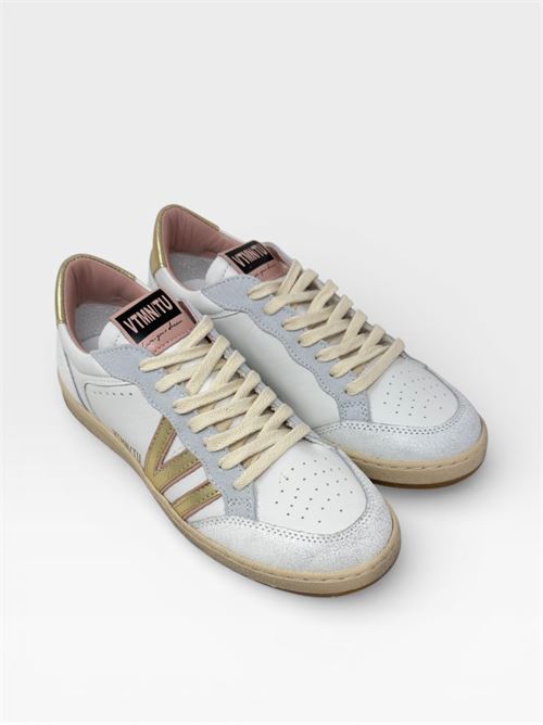 Sneakers Bianche con Dettagli Oro VITAMINA | SPECIAL02PELLEBIANCO/PLATINO