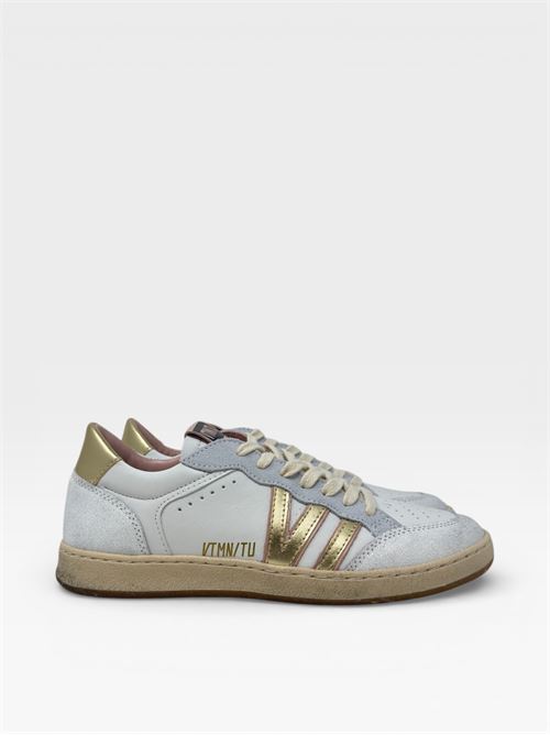 Sneakers Bianche con Dettagli Oro VITAMINA | SPECIAL02PELLEBIANCO/PLATINO