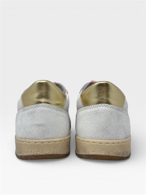 Sneakers Bianche con Dettagli Oro VITAMINA | SPECIAL02PELLEBIANCO/PLATINO