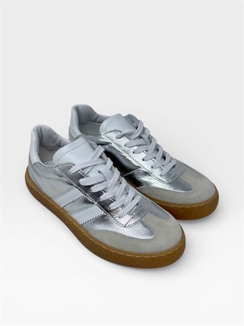 Sneakers Argento e Bianco VITAMINA | STEVEN01PELLEARGENTO+BIANCO