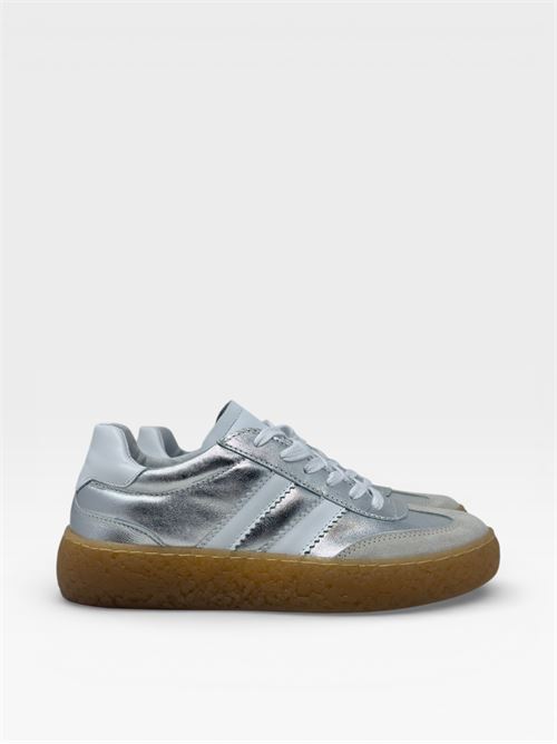Sneakers Argento e Bianco VITAMINA | STEVEN01PELLEARGENTO+BIANCO